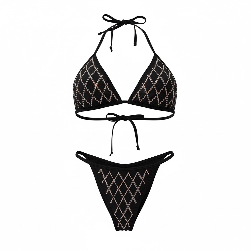 Black Diamond Pattern Bikini